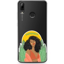 Spoyi Huawei P Smart 2019 Summer Lady Tasarımlı Süper Şeffaf Telefon Kılıfı
