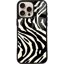 Spoyi iPhone 16 Pro Max Zebra Tasarımlı Glossy Telefon Kılıfı