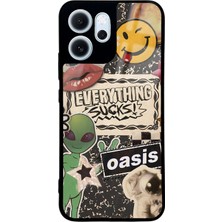 Spoyi Oppo Reno 14F Retro Sticker Tasarımlı Glossy Telefon Kılıfı