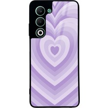 Spoyi Oppo A5 5g Lila Kalp Tasarımlı Glossy Telefon Kılıfı