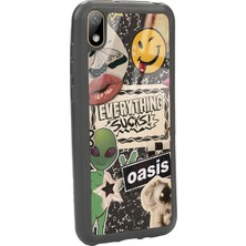 Spoyi Huawei Y5 (2019) Retro Sticker Tasarımlı Glossy Telefon Kılıfı