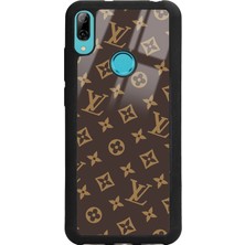 Spoyi Huawei Y6 (2019) Kahverengi Lv Tasarımlı Glossy Telefon Kılıfı