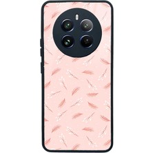Spoyi Oppo Realme 12 Pro Pudra Yapraklı Tasarımlı Glossy Telefon Kılıfı