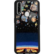 Spoyi Oppo A31 Gezegenler Altında Kamp Tasarımlı Glossy Telefon Kılıfı