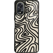 Spoyi Oppo A38 Bej Geometrik Tasarımlı Glossy Telefon Kılıfı