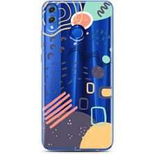 Spoyi Honor 8x Renkli Pattern Tasarımlı Süper Şeffaf Telefon Kılıfı