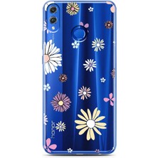 Spoyi Honor 8x Candy Floral Tasarımlı Süper Şeffaf Telefon Kılıfı