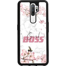 Spoyi Oppo A5 (2020) Sakura Girl Boss Tasarımlı Glossy Telefon Kılıfı