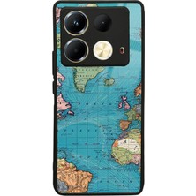 Spoyi Infinix Note 40 Atlantic Map Tasarımlı Glossy Telefon Kılıfı
