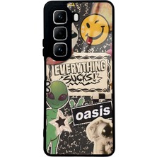 Spoyi Infinix Hot 50 Retro Sticker Tasarımlı Glossy Telefon Kılıfı