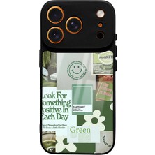 Spoyi iPhone 17 Pro Green Sticker Tasarımlı Glossy Telefon Kılıfı