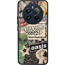 Spoyi Oppo Realme 12 Pro Plus Retro Sticker Tasarımlı Glossy Telefon Kılıfı