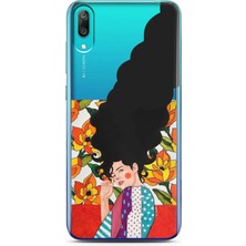 Spoyi Huawei Y7 Pro 2019 Uzun Saçlı Maria Tasarımlı Süper Şeffaf Telefon Kılıfı
