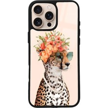 Spoyi iPhone 16 Pro Max Influencer Leopar Kedi Tasarımlı Glossy Telefon Kılıfı