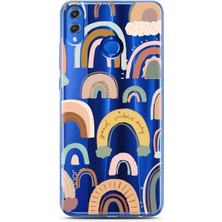 Spoyi Honor 8x Nude Rainbow Tasarımlı Süper Şeffaf Telefon Kılıfı