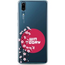 Spoyi Huawei P20 Sakura Today Tasarımlı Süper Şeffaf Telefon Kılıfı
