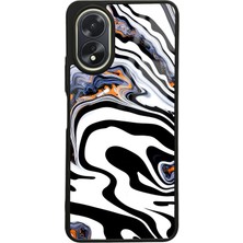 Spoyi Oppo A38 Beyaz Mermer Tasarımlı Glossy Telefon Kılıfı