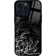 Spoyi iPhone 15 Pro Max Ay Işığı Yaprakları Tasarımlı Glossy Telefon Kılıfı