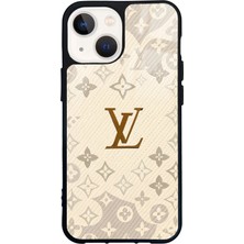 Spoyi iPhone 13 Mini Krem Lv Tasarımlı Glossy Telefon Kılıfı