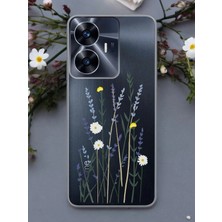 Spoyi Oppo Realme C55 Softy Lavenders Tasarımlı Şeffaf Telefon Kılıfı
