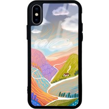 Spoyi iPhone Xs Max Akışkan Vadiler Tasarımlı Glossy Telefon Kılıfı
