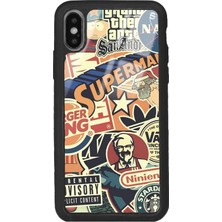 Spoyi Iphone Xs Max Retro Marka Tasarımlı Glossy Telefon Kılıfı