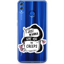 Spoyi Honor 8x Mezar Taşı Tasarımlı Süper Şeffaf Telefon Kılıfı