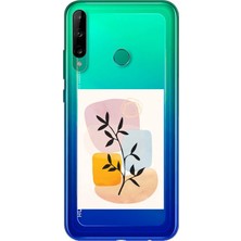 Spoyi Huawei P40 Lite E Brush Leaf Tasarımlı Süper Şeffaf Telefon Kılıfı