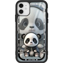 Spoyi iPhone 11 White Lucky Panda Tasarımlı Glossy Telefon Kılıfı