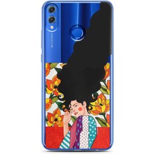 Spoyi Honor 8x Uzun Saçlı Maria Tasarımlı Süper Şeffaf Telefon Kılıfı