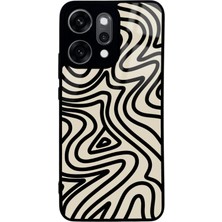 Spoyi Oppo Reno 14 Pro Bej Geometrik Tasarımlı Glossy Telefon Kılıfı