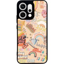 Spoyi Oppo Reno 14 Vintage Sticker Tasarımlı Glossy Telefon Kılıfı