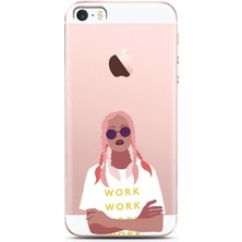 Spoyi Iphone 5/5s/se Pink Hair Tasarımlı Süper Şeffaf Telefon Kılıfı