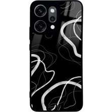 Spoyi Oppo Reno 14 Pro Black Wave Tasarımlı Glossy Telefon Kılıfı
