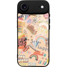 Spoyi iPhone 17 Air Vintage Sticker Tasarımlı Glossy Telefon Kılıfı