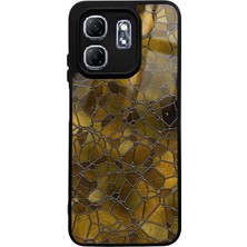 Spoyi Infinix Hot 50i Kahve Geometrik Tasarımlı Glossy Telefon Kılıfı