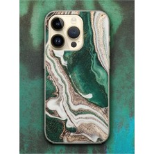 Spoyi iPhone 15 Pro Max Yeşil Kumsal Tasarımlı Şeffaf Telefon Kılıfı