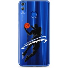 Spoyi Honor 8x Basketbolcu Tasarımlı Süper Şeffaf Telefon Kılıfı