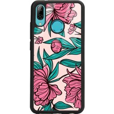 Spoyi Huawei Mate 20 Lite Fuşya Çiçekli Tasarımlı Glossy Telefon Kılıfı