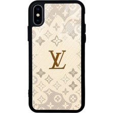 Spoyi iPhone Xs Max Krem Lv Tasarımlı Glossy Telefon Kılıfı