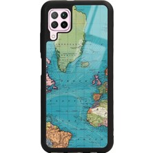 Spoyi Huawei P40 Lite Atlantic Map Tasarımlı Glossy Telefon Kılıfı