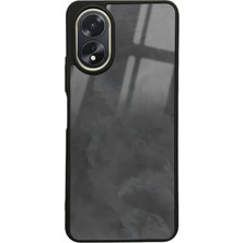 Spoyi Oppo A38 Gri Mermer Tasarımlı Glossy Telefon Kılıfı