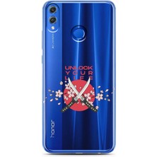 Spoyi Honor 8x Sakura Dagger Tasarımlı Süper Şeffaf Telefon Kılıfı