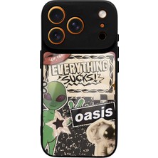 Spoyi iPhone 17 Pro Retro Sticker Tasarımlı Glossy Telefon Kılıfı