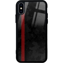 Spoyi iPhone x - Xs Kızıl Akım Tasarımlı Glossy Telefon Kılıfı