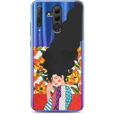 Spoyi Honor 20 Lite  Uzun Saçlı Maria Tasarımlı Süper Şeffaf Telefon Kılıfı