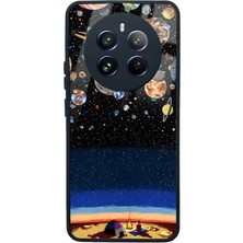 Spoyi Oppo Realme 12 Pro Plus Gezegenler Altında Kamp Tasarımlı Glossy Telefon Kılıfı