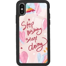 Spoyi Iphone Xs Max Pembe Motto Tasarımlı Glossy Telefon Kılıfı