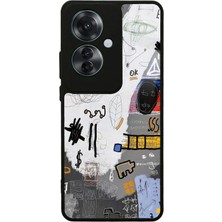 Spoyi Oppo Reno 11F 5g Matematik Tahtası Tasarımlı Glossy Telefon Kılıfı