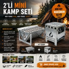 Fasmart Mini Kamp Seti 2’li – Taşınabilir Mangal & Ateş Kutusu Katlanabilir Outdoor Set